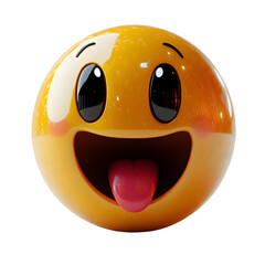 3D Emoticon Illustration Happy Tongue