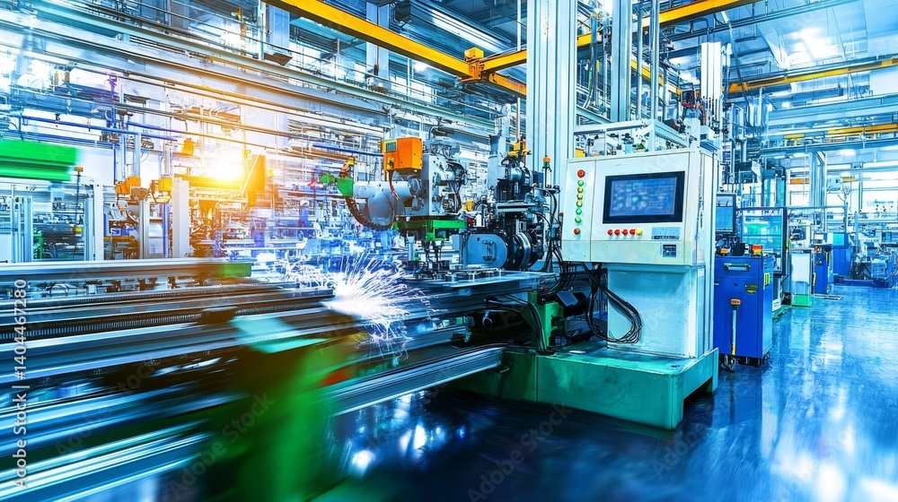 Poster advanced machinery enhances productivity and efficiency in factory settings.
