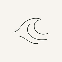 vector illustration of surfing elements in one line style