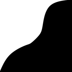 Modern abstract black shape featuring a smooth, curved silhouette. Ideal as a design element for backgrounds and creative compositions.