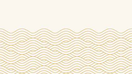 Seamless pattern design, Water wave in traditional oriental Japanese style. Modern elegant oriental illustration for cover, banner, website, decor, border.