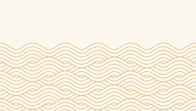 Seamless pattern design, Water wave in traditional oriental Japanese style. Modern elegant oriental illustration for cover, banner, website, decor, border.