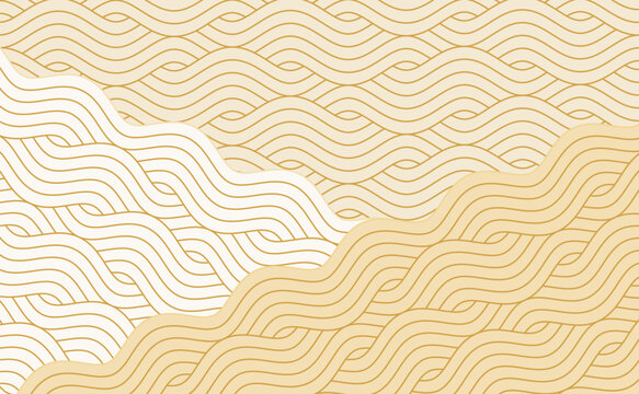 Water wave line in traditional oriental Chinese and Japanese concept style