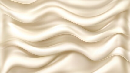 Naklejka premium A close-up view of flowing cream-colored silk fabric.
