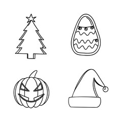 set of christmas icons