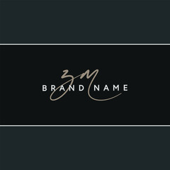 Initial Letter ZM Vector Logo Template in handwritten Signature Style