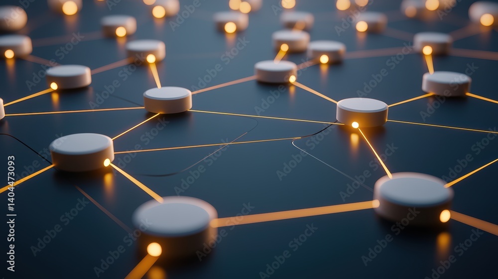 Aufkleber exploring network connections in a digital landscape technology hub abstract visuals futuristic envi