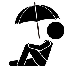 夏場の休憩所・避暑・熱中症対策のピクトグラム