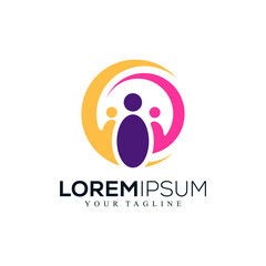 Abstract teamwork logo design