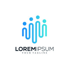 Abstract teamwork logo design