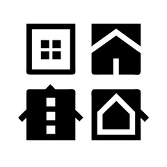 Houses icons set. Real estate. Web home icon for apps and websites. Collection home icons. House symbol. Set of Houses Icons or symbols Vector fully editable file.