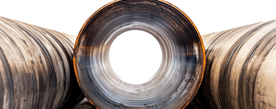 Close up of rotating drum on a heavy roller

