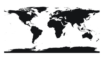 World map, Silhouette map. World map color vector modern. World Map Vector Illustration.