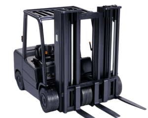 Close up of sturdy forklift mast rollers

