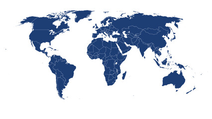 World map, Silhouette map. World map color vector modern. World Map Vector Illustration.