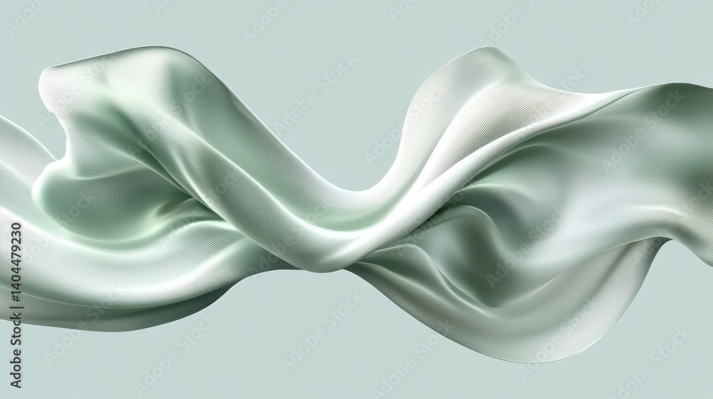 Poster elegant flowing fabric draping softly in gentle curves showcasing texture and movement against a mut
