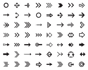modern arrow line art vector set