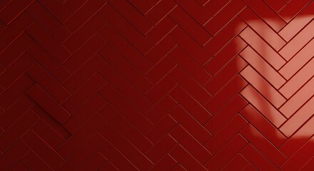 Crimson Labyrinth Reflective Red Tiles Deep Red Geometry Interlocking Crimson A Crimson Pattern Scarlet Brickwork Red Tile Reflections Crimson Geometry Brick Red Design Glossy Red Tiles AI Generated