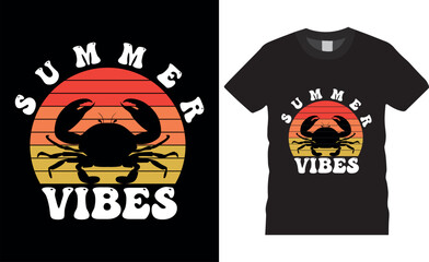 Summer vibes summer Typography vector t shirt design.