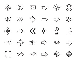 Simple Arrow Line Symbols for Visual Design