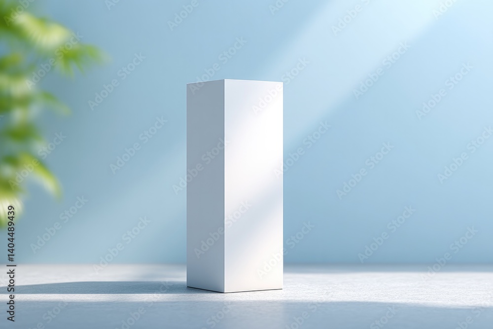 Poster minimalistic empty podium for drinks stands ready its sleek design inviting in spacious setting