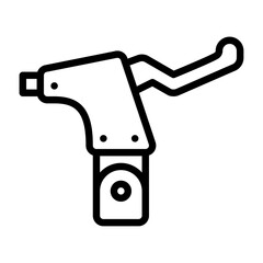handle brake outline icon. bike part black line illustration.