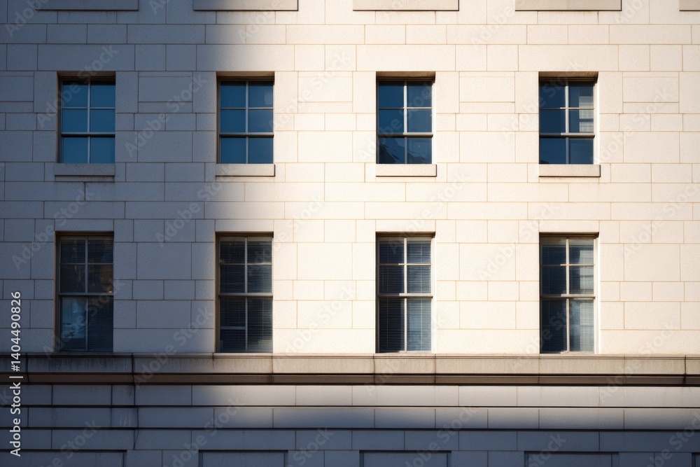 Poster minimalistic image of city reflecting changing light surrounded by ample copy space