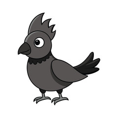 Cute blue cartoon bird illustration vector art