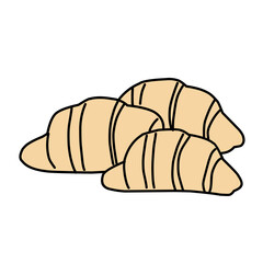 Croissant bakery vector icon flat illustration