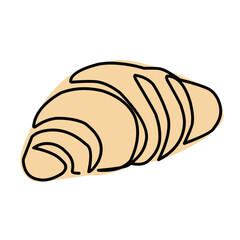 Croissant bakery vector icon flat illustration