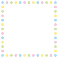 パステルカラーのカラフルなフレームイラスト