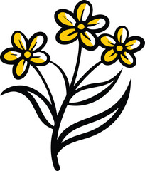 Borage, Yarrow, Coreopsis, Cornflower, Verbena, Allium, Alstroemeria, Bellflower, Bougainvillea, Bouvardia, flower logo icon