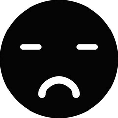 Obraz premium Rounded Filled Cool and Sad Icon