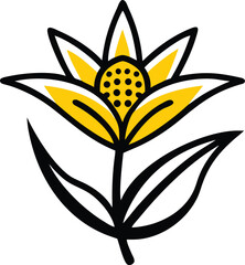 Obraz premium Borage, Yarrow, Coreopsis, Cornflower, Verbena, Allium, Alstroemeria, Bellflower, Bougainvillea, Bouvardia, flower logo icon