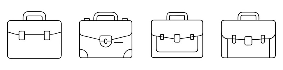 briefcase icon, briefcase line art - simple line art of briefcase, perfect for briefcase logos and icons