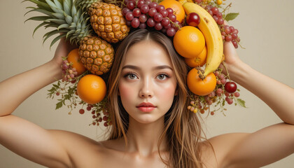 girl with fruits
