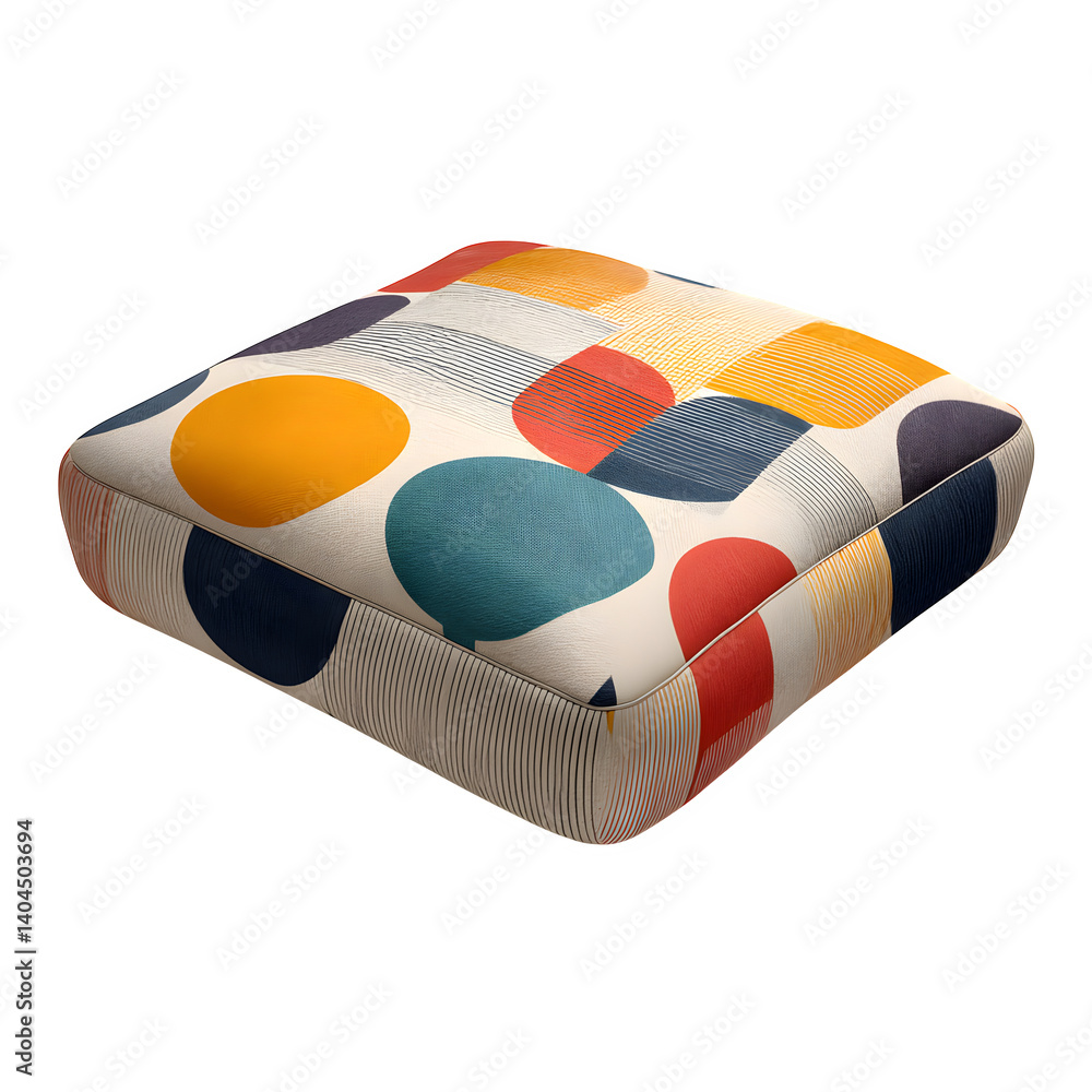 Poster Cozy floor cushion with pattern isolated on transparent background