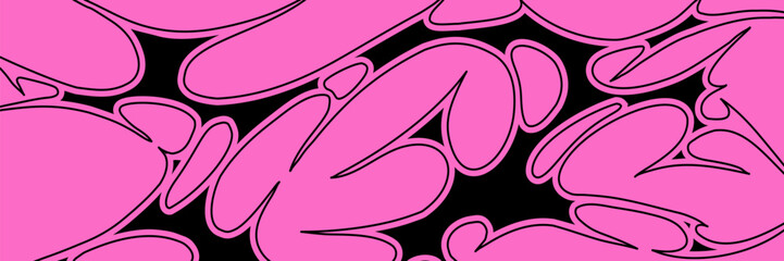 Y2k neo-tribal graphic shape on a pink background. Vector sigilism pattern design template.