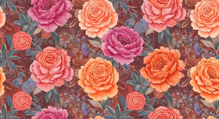Fototapeta premium Crimson Bloom Symphony AI Generated