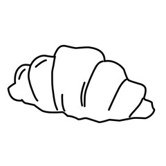 croissant icon on white background, line style, vector illustration