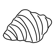 croissant icon on white background, line style, vector illustration