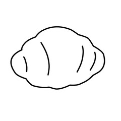 croissant icon on white background, line style, vector illustration