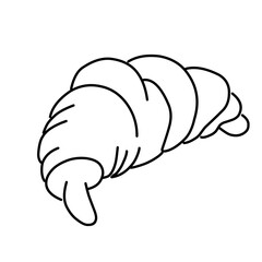 croissant icon on white background, line style, vector illustration