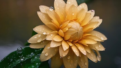 yellow flower with water droplets