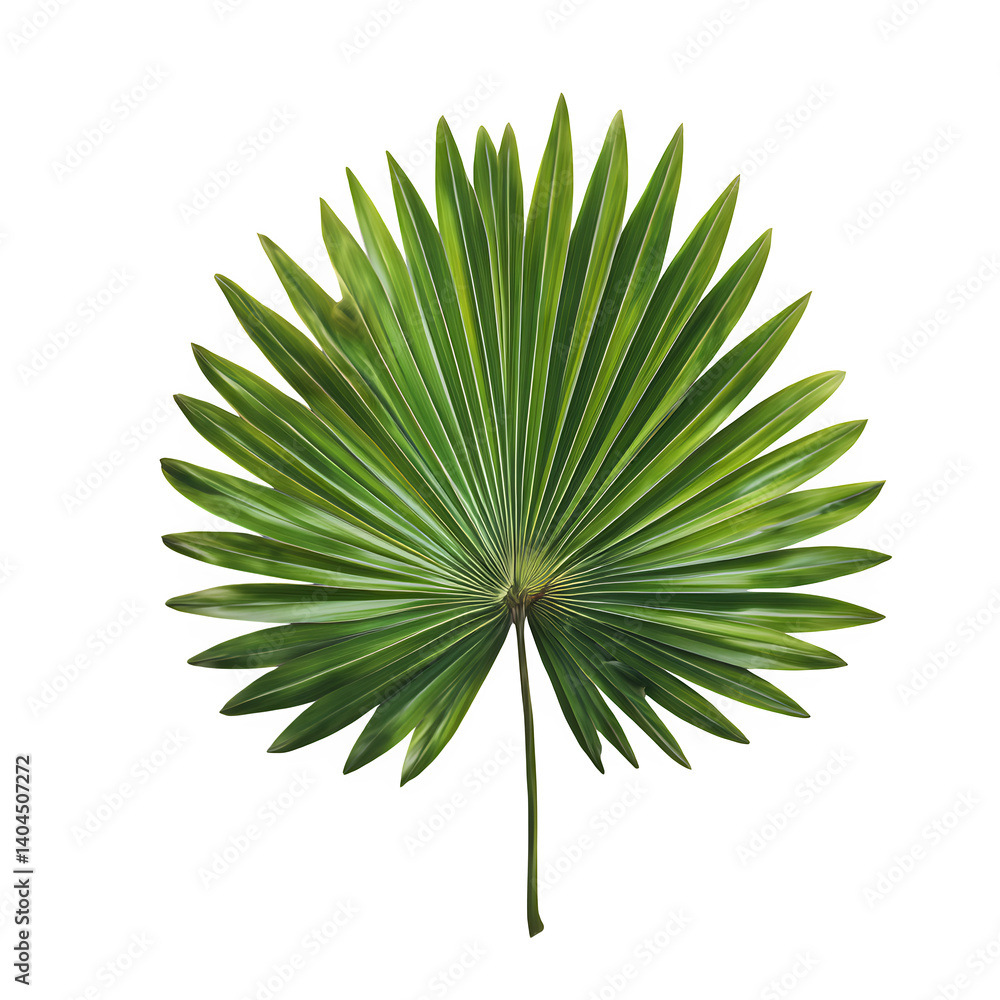 Poster palm tree leaf fan shape isolated on transparent background