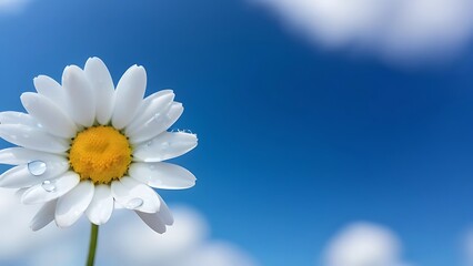 daisy on blue background