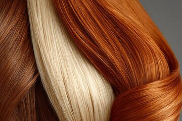Blonde and Red Hair Strand Texture.