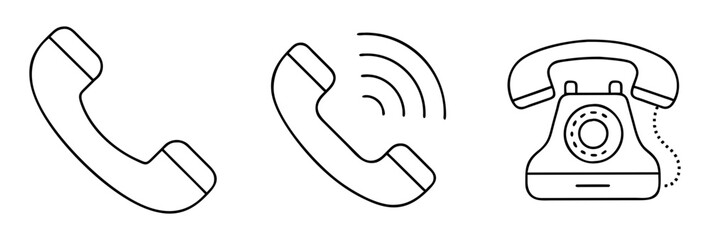 telephone icon, telephone line art - simple line art of telephone, perfect for telephone logos and icons