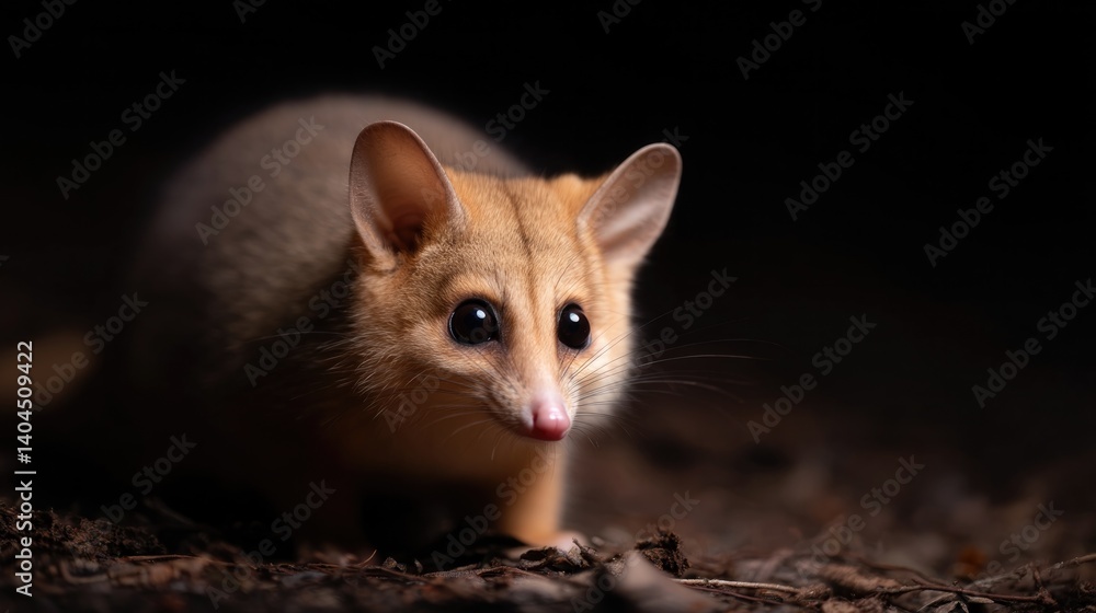 Aufkleber capture minimalistic close-up of nocturnal animal isolated against neutral background utilizing ampl
