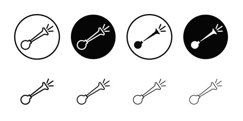 Air horn icon Flat simple outline set